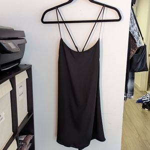 aritzia tulula black mini slip dress open back to backless size small